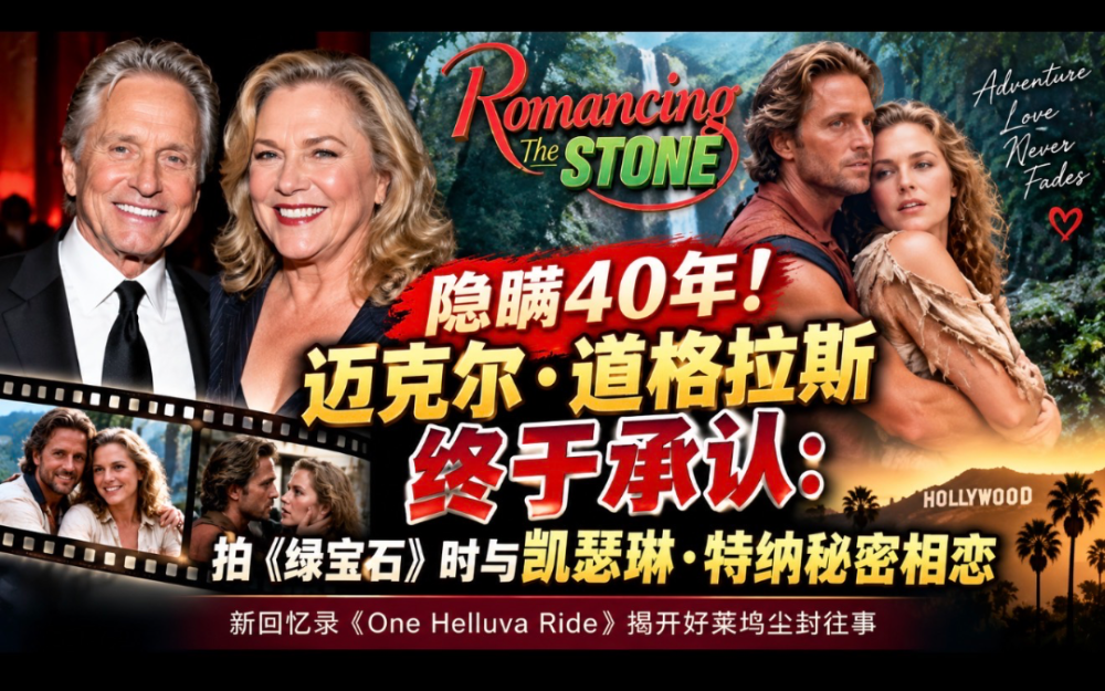 隱瞞40年！邁克爾·道格拉斯終于承認：拍《綠寶石》時與凱瑟琳·特納秘密相戀