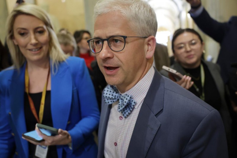 U.S. Rep. Patrick McHenry (R-NC) speaks to members of the press in a hallway of the U.S. Capitol on May 25, 2023 in Washington, DC. The Republicans and the Biden Administration continue negotiations as the debt ceiling deadline approaches.