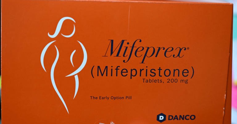 Mifepristone (Mifeprex), one of the two drugs used in a medication abortion, is displayed at the Women's Reproductive Clinic, which provides legal medication abortion services, in Santa Teresa, New Mexico, on June 15, 2022.