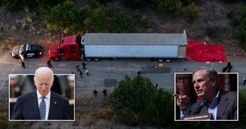 ‘Those deaths are on Biden,’ Texas Governor says after 50 migrants found dead in tractor-trailer