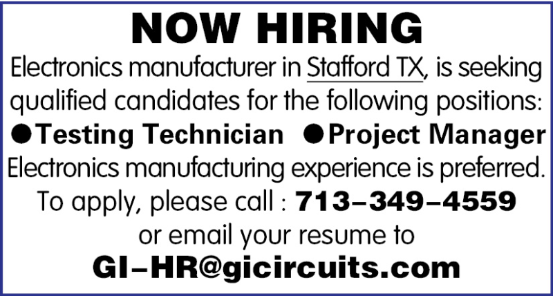 NOW HIRING