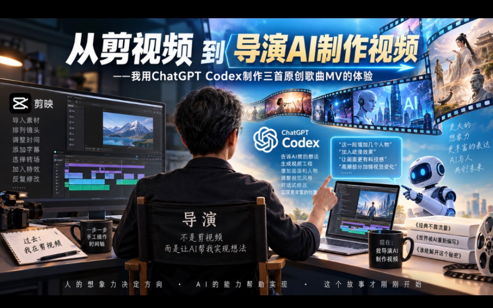 從剪視頻到導演AI制作視頻——用ChatGPT Codex制作叁首原創歌曲MV的體驗
