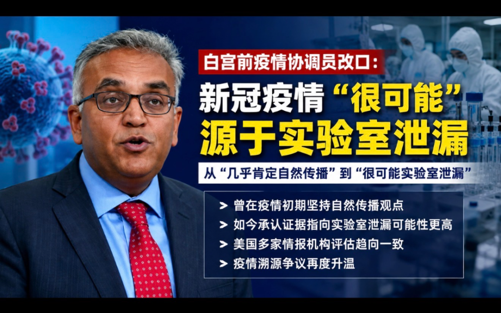 白宮前疫情協調員改口：新冠疫情“很可能源于實驗室泄漏”  引發疫情溯源爭議再升級