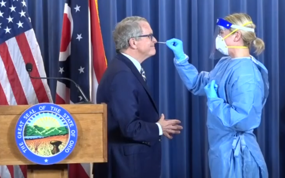 俄亥俄州州长在接待特朗普总统访问之前测试冠状病毒呈阳性