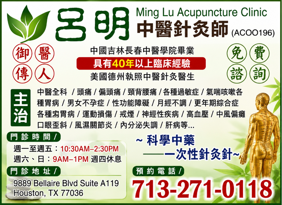 MING LU ACUPUNCTURE 呂明中醫02.25.2026