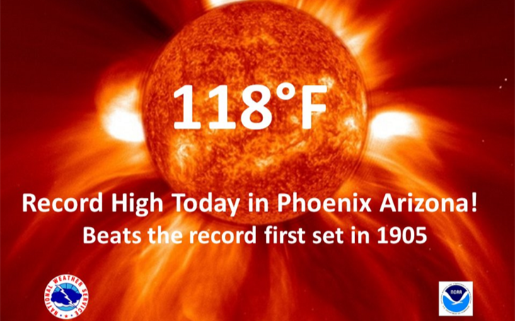 西部氣溫酷熱週六鳳凰城的最高氣溫達到118度創歷史新高   本週末鹽湖城和鳳凰城的氣溫繼續悶熱氣溫創下歷史新高