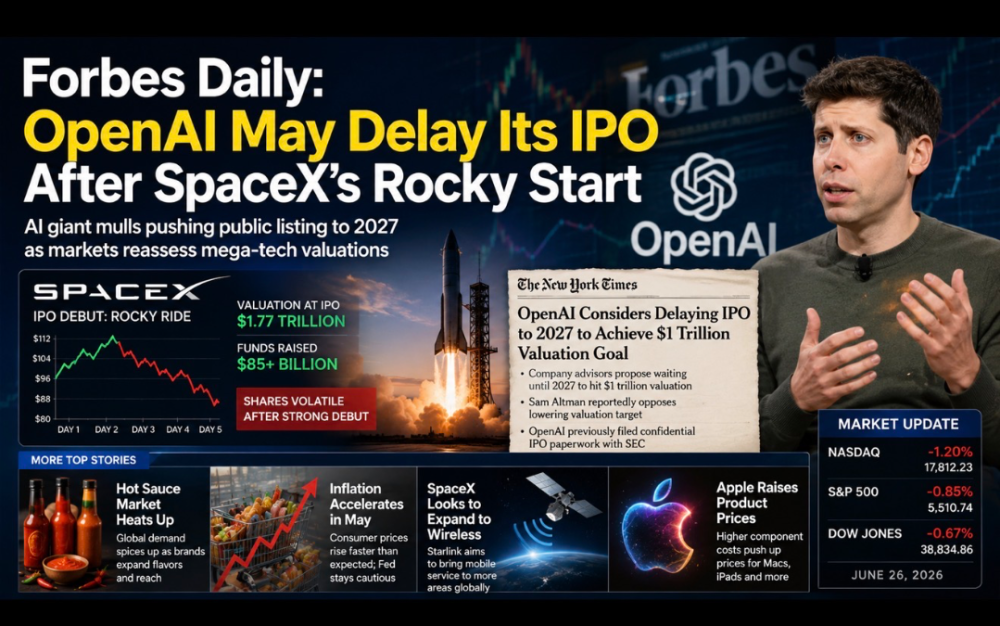 OpenAI或推遲IPO至2027年 SpaceX上市後震蕩引發AI資本市場重新評估