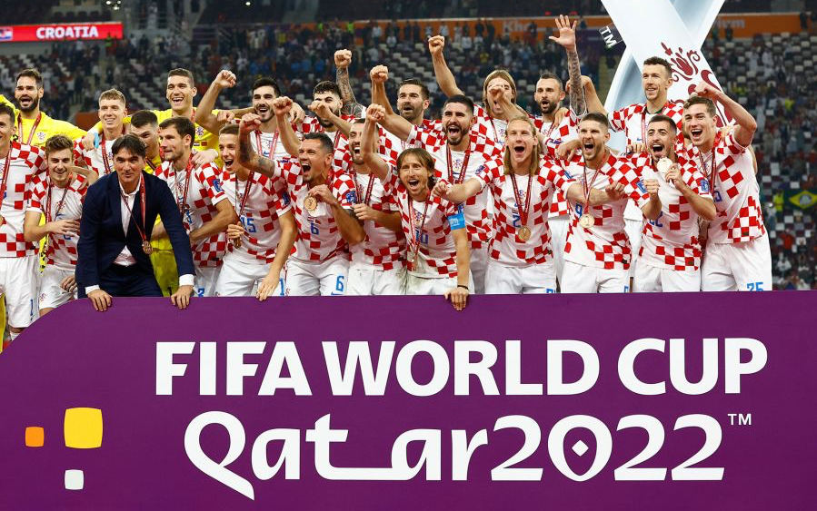 克罗地亚队2:1击败摩洛哥队获得2022世界杯季军