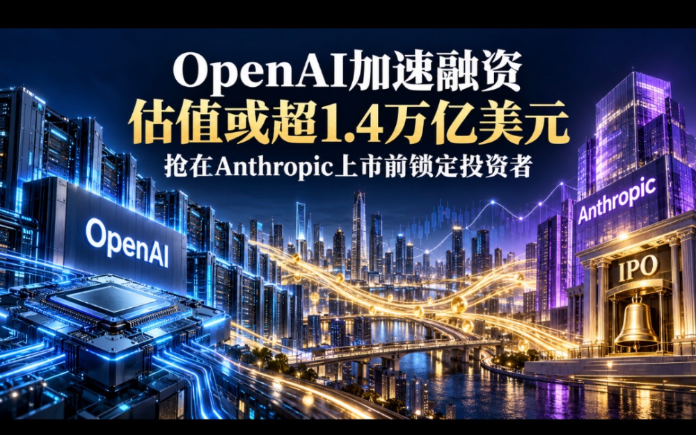 OpenAI加速融資，估值或超1.4萬億美元：搶在Anthropic上市前鎖定投資者