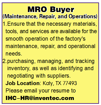 Now Hiring - MRO Buyer