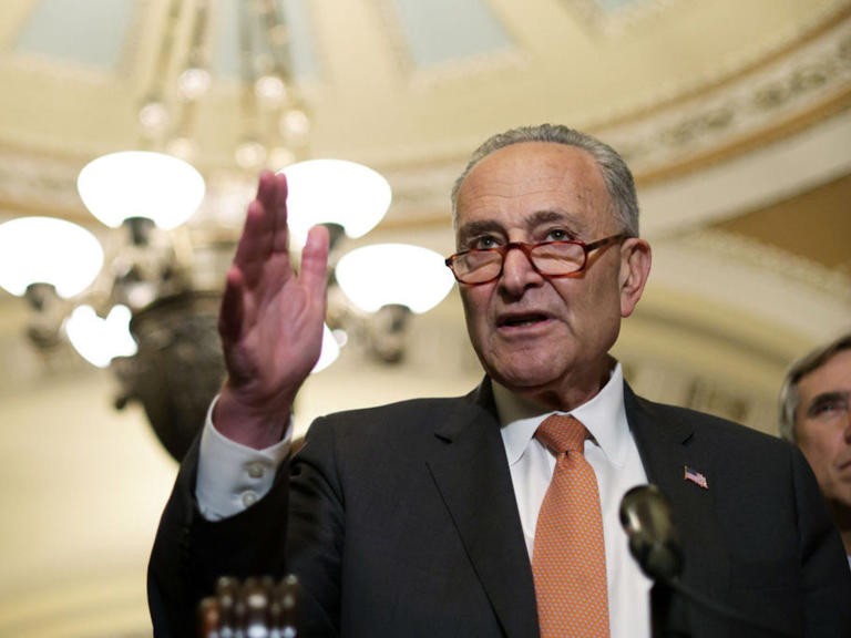 U.S. Senate Majority Leader Sen. Chuck Schumer (D-NY) speaks during a news briefing after the weekly Senate Democratic Policy Luncheon at the U.S. Capitol June 22, 2021 in Washington, DC. Alex Wong/Getty Images