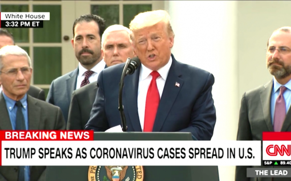 特朗普總統宣布國家緊急狀態  否認對新冠病毒測試失敗承擔責任