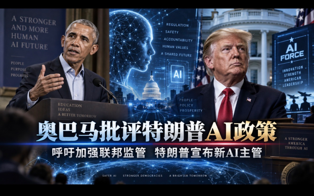 奧巴馬批評特朗普AI政策 呼籲加強聯邦監管