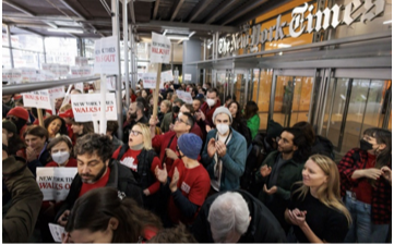 纽约时报记者和其他工人24小时罢工 不满公司未加薪抗通膨
