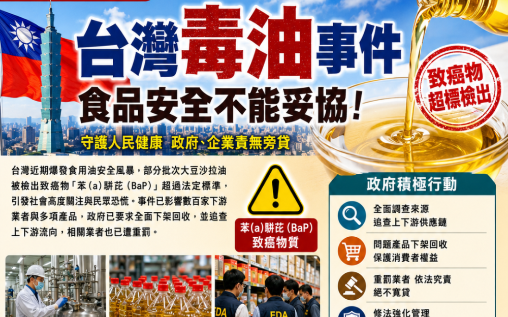 台灣毒油事件：食品安全不能妥協