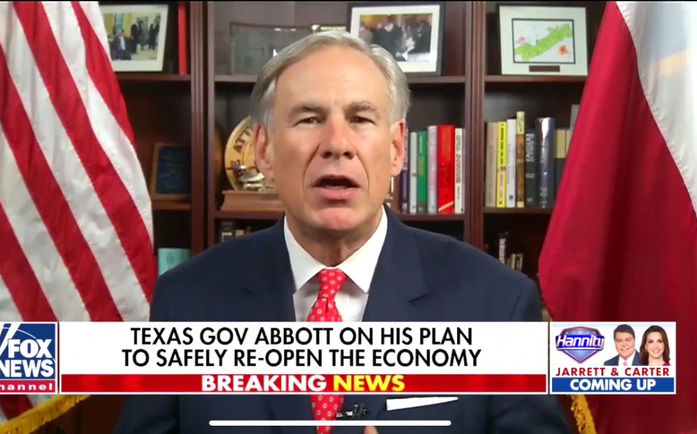 德州州长：开放德克萨斯州   不必等到5月1日