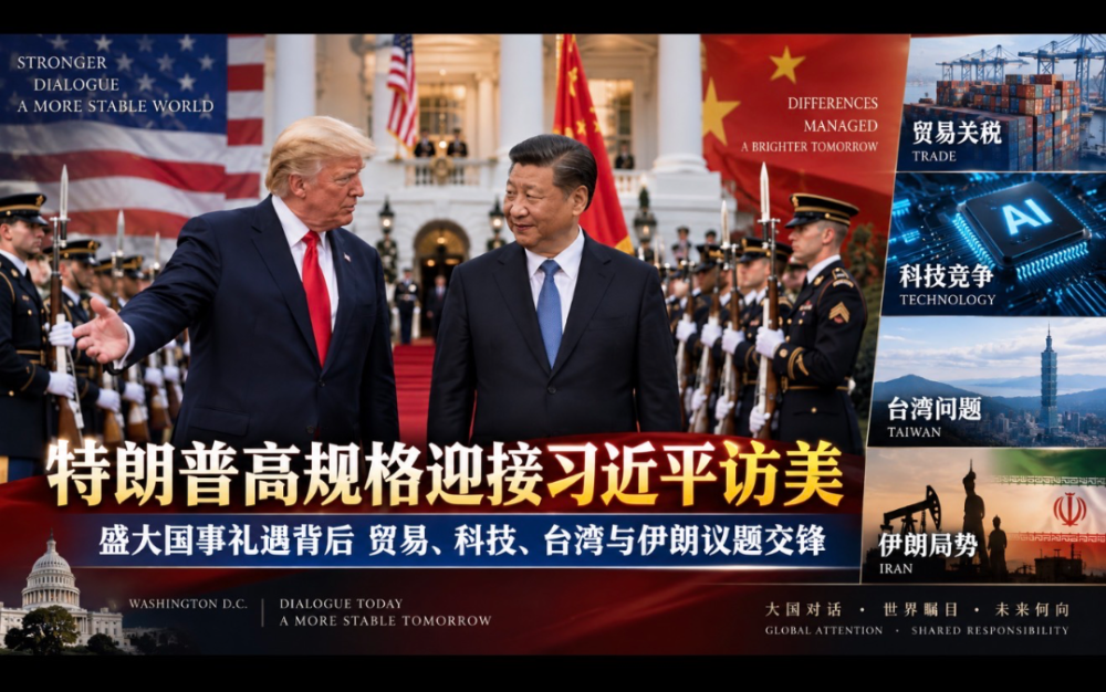 特朗普高規格迎接習近平訪美：盛大國事禮遇背後，中美貿易、科技、台灣與伊朗議題交鋒