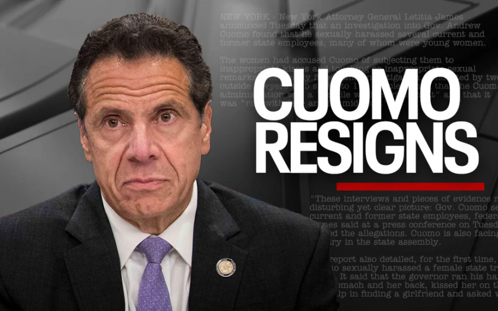 纽约州长库莫在调查发现他性骚扰多名女性后宣布辞职