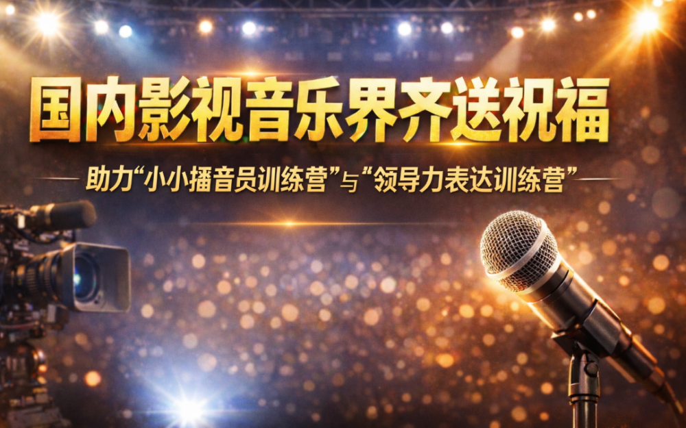 國內影視與音樂藝術界的專業人士爲“小小播音員訓練營”與“領導力表達訓練營”送來祝福