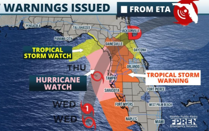 热带风暴伊恩正在迅速加大强度并发展為3或4级颶风  可能在本週对佛罗里达州西海岸造成灾难性打击