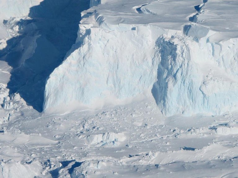 Thwaites Glacier in West Antartica.