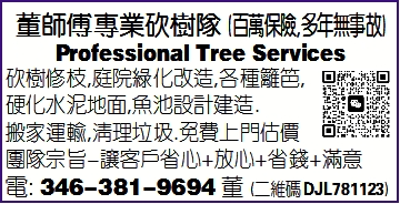 董師傅專業伐樹隊 (百萬保險,多年無事故)