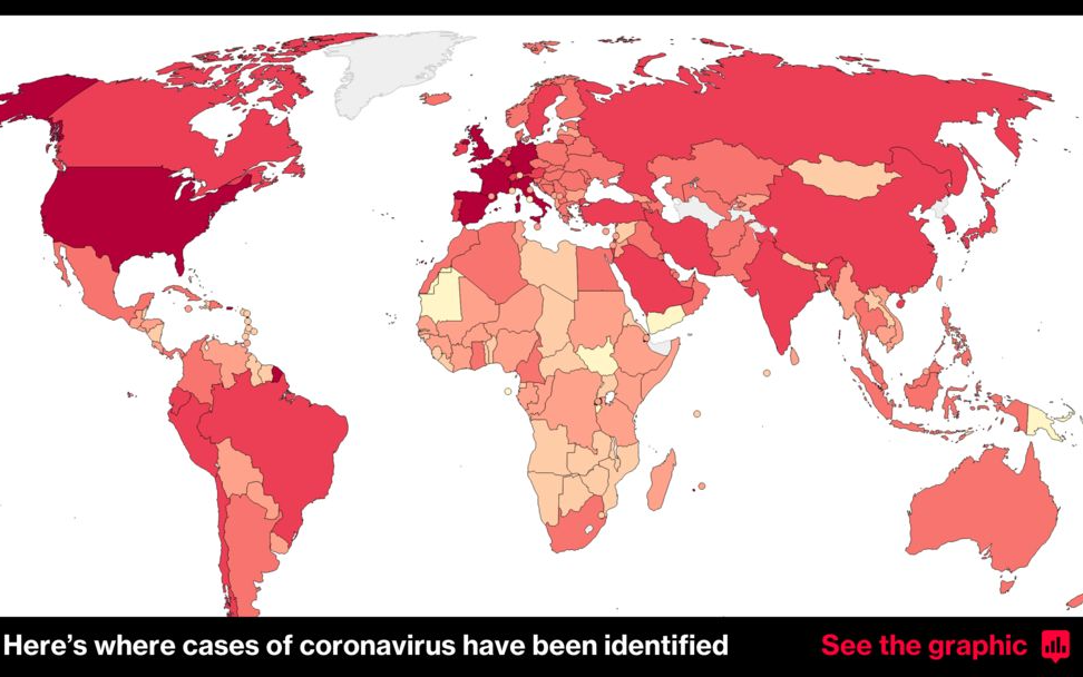 全球冠状病毒感染超过1000万例，死亡超过50万例，超过四分之一的死亡发生在美国
