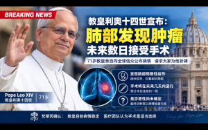 突發新聞：71歲教皇利奧十四世宣布肺部發現腫瘤，未來數日接受手術 全球天主教徒關注