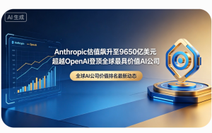 Anthropic估值飙升至9650亿美元 超越OpenAI登顶全球最具价值AI公司