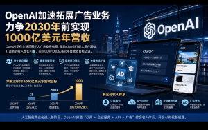 OpenAI加速拓展廣告業務 力爭2030年前實現1000億美元年營收