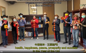 休士顿经文处牵线 美南侨领视讯贺岁迎春牛