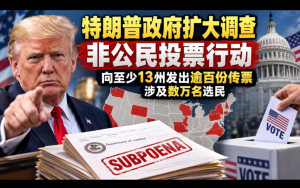 特朗普政府中期选举前扩大调查非公民投票行动：向至少13州发出逾百份传票，涉及数万名选民
