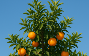 我家后院的橘子树